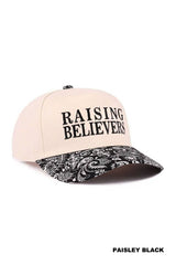 Raising Believers / Raising Disciples Two Tone Cotton Hat : PAISLEY BLACK-198563 / OS