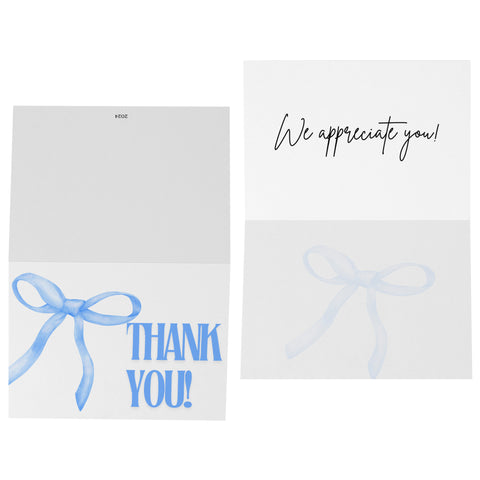 Thank You Card Blue Bow