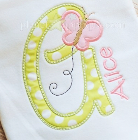 Butterfly Embroidered Monogram Shirt