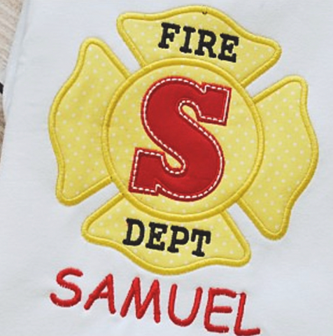 Fireman Embroidered Monogram Shirt