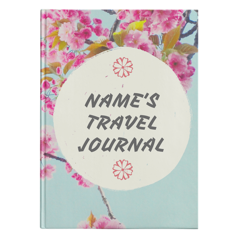 Travel Journal Personalized Cherry Blossoms Hardback Book