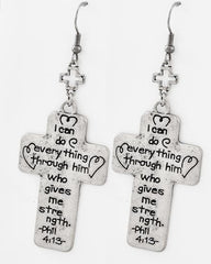 Philippians 4 13, Phil 4:13, Christian gifts, Christian earrings, earrings for Christian, cross earrings, cross gifts, I can do everything, I can do all things, cross earrings, Christian earrings, Christian gifts, secret sister, secret sister gift, Phil 413, Phil413, gifts for women, women gifts, woman gifts, 4:13 gift