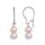 Peach and White Cultured Freshwater Pearl Earrings