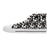 Women's High Top Sneakers Black Paw Prints and Hearts