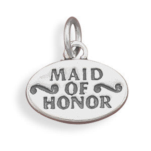 Sterling Silver Maid of Honor Charm