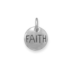 Oxidized "Faith" Charm