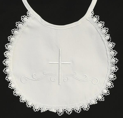 Cotton Christening Bib for girl, Christian bib, gift for baby Christening, special bib for baby Christening, Catholic Christening, special bib, custom bib