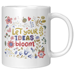 let your ideas bloom, inspirational cup, inspirational mug, Christian gifts, gifts for christians, gifts for women, floral cup, cup with flowers, cup with quote, cups with quotes