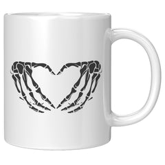 skeleton coffee mug, skeleton coffee cup, skeleton design, skeleton tattoo design, skeleton heart, fun coffee mug, fun gift