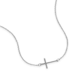 16.5" Sideways Cross Fashion Necklace